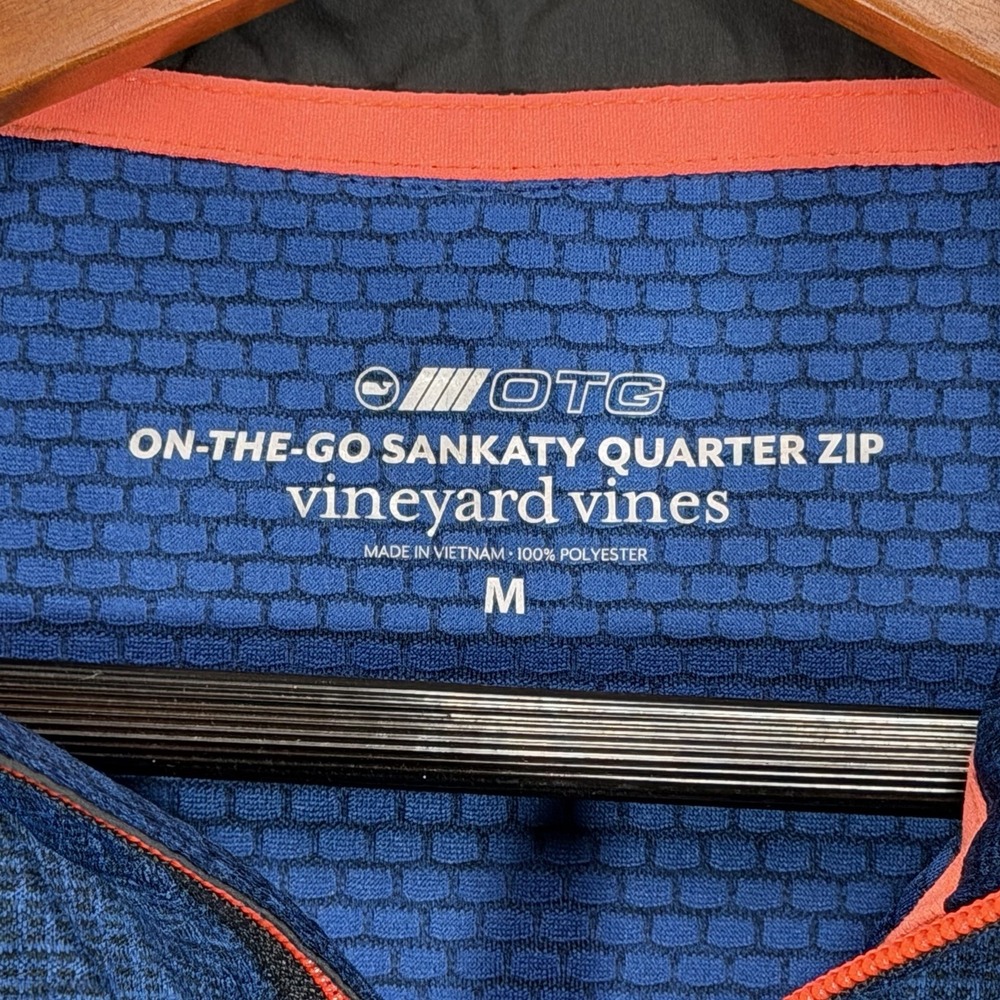 Vineyard Vines OTG Sankaty Pullover Mens M Blue 1/4 Zip Performance On The Go - Picture 5 of 9